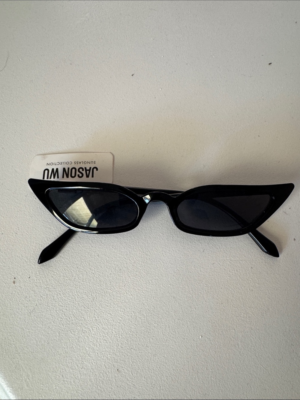 Jason Wu Glossy Black Angular Cat-Eye Sunglasses
